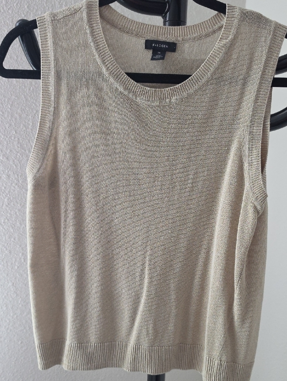 Halogen Sleeveless Knit Tank in Beige